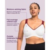 image:imageHSIA High Support Sports Bra for Women Full Coverage Unlined Large Bust Bra  Outside Underwire High Impact Lift Wider Mesh Racerback Adjustable Straps for Running HIIT amp Sports 2 Nipple CoversWhite