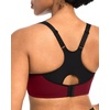 image:imageHSIA High Support Sports Bra for Women Full Coverage Unlined Large Bust Bra  Outside Underwire High Impact Lift Wider Mesh Racerback Adjustable Straps for Running HIIT amp Sports 2 Nipple CoversDull Red