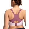 image:imageHSIA High Support Sports Bra for Women Full Coverage Unlined Large Bust Bra  Outside Underwire High Impact Lift Wider Mesh Racerback Adjustable Straps for Running HIIT amp Sports 2 Nipple CoversLight Purple