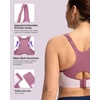 image:imageHSIA High Support Sports Bra for Women Full Coverage Unlined Large Bust Bra  Outside Underwire High Impact Lift Wider Mesh Racerback Adjustable Straps for Running HIIT amp Sports 2 Nipple CoversLight Purple