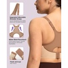 image:imageHSIA High Support Sports Bra for Women Full Coverage Unlined Large Bust Bra  Outside Underwire High Impact Lift Wider Mesh Racerback Adjustable Straps for Running HIIT amp Sports 2 Nipple CoversLight Beige