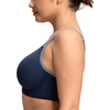 image:imageHSIA High Support Sports Bra for Women Full Coverage Unlined Large Bust Bra  Outside Underwire High Impact Lift Wider Mesh Racerback Adjustable Straps for Running HIIT amp Sports 2 Nipple CoversDark Blue