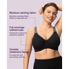 image:imageHSIA High Support Sports Bra for Women Full Coverage Unlined Large Bust Bra  Outside Underwire High Impact Lift Wider Mesh Racerback Adjustable Straps for Running HIIT amp Sports 2 Nipple CoversBlack