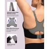 image:imageHSIA High Support Sports Bra for Women Full Coverage Unlined Large Bust Bra  Outside Underwire High Impact Lift Wider Mesh Racerback Adjustable Straps for Running HIIT amp Sports 2 Nipple CoversBlack