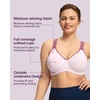 image:imageHSIA High Support Sports Bra for Women Full Coverage Unlined Large Bust Bra  Outside Underwire High Impact Lift Wider Mesh Racerback Adjustable Straps for Running HIIT amp Sports 2 Nipple CoversLight Purple