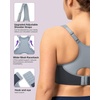 image:imageHSIA High Support Sports Bra for Women Full Coverage Unlined Large Bust Bra  Outside Underwire High Impact Lift Wider Mesh Racerback Adjustable Straps for Running HIIT amp Sports 2 Nipple CoversDark Blue