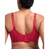image:imageHSIA Minimizer Bras for Women Enchante Lace Underwire Bra for Heavy Breast  Full Coverage Breathable in Summer Plus Size Supportive Unlined Lifting Back Fat Smoothing Offer Natural Shape SoftChristmas Red