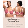 image:imageHSIA Minimizer Bras for Women Enchante Lace Underwire Bra for Heavy Breast  Full Coverage Breathable in Summer Plus Size Supportive Unlined Lifting Back Fat Smoothing Offer Natural Shape SoftRed Bell Print
