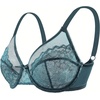 image:imageHSIA Minimizer Bras for Women Enchante Lace Underwire Bra for Heavy Breast  Full Coverage Breathable in Summer Plus Size Supportive Unlined Lifting Back Fat Smoothing Offer Natural Shape SoftBalsam Blue