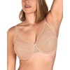 image:imageHSIA Minimizer Bras for Women Enchante Lace Underwire Bra for Heavy Breast  Full Coverage Breathable in Summer Plus Size Supportive Unlined Lifting Back Fat Smoothing Offer Natural Shape SoftWarm Beige