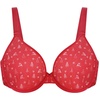 image:imageHSIA Minimizer Bras for Women Enchante Lace Underwire Bra for Heavy Breast  Full Coverage Breathable in Summer Plus Size Supportive Unlined Lifting Back Fat Smoothing Offer Natural Shape SoftChristmas Red
