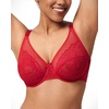 image:imageHSIA Minimizer Bras for Women Enchante Lace Underwire Bra for Heavy Breast  Full Coverage Breathable in Summer Plus Size Supportive Unlined Lifting Back Fat Smoothing Offer Natural Shape SoftCoral Red