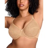 image:imageHSIA Minimizer Bras for Women Enchante Lace Underwire Bra for Heavy Breast  Full Coverage Breathable in Summer Plus Size Supportive Unlined Lifting Back Fat Smoothing Offer Natural Shape SoftBeige