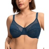 image:imageHSIA Minimizer Bras for Women Enchante Lace Underwire Bra for Heavy Breast  Full Coverage Breathable in Summer Plus Size Supportive Unlined Lifting Back Fat Smoothing Offer Natural Shape SoftOcean