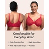 image:imageHSIA Minimizer Bras for Women Enchante Lace Underwire Bra for Heavy Breast  Full Coverage Breathable in Summer Plus Size Supportive Unlined Lifting Back Fat Smoothing Offer Natural Shape SoftChristmas Red
