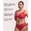 image:imageHSIA Minimizer Bras for Women Enchante Lace Underwire Bra for Heavy Breast  Full Coverage Breathable in Summer Plus Size Supportive Unlined Lifting Back Fat Smoothing Offer Natural Shape SoftChristmas Red