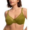 image:imageHSIA Minimizer Bras for Women Enchante Lace Underwire Bra for Heavy Breast  Full Coverage Breathable in Summer Plus Size Supportive Unlined Lifting Back Fat Smoothing Offer Natural Shape SoftMoss