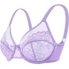 image:imageHSIA Minimizer Bras for Women Enchante Lace Underwire Bra for Heavy Breast  Full Coverage Breathable in Summer Plus Size Supportive Unlined Lifting Back Fat Smoothing Offer Natural Shape SoftPurple