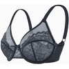 image:imageHSIA Minimizer Bras for Women Enchante Lace Underwire Bra for Heavy Breast  Full Coverage Breathable in Summer Plus Size Supportive Unlined Lifting Back Fat Smoothing Offer Natural Shape SoftDark Grey