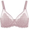 image:imageHSIA Minimizer Bras for Women Full Coverage Underwire Lace Mermaid Scales  Plussize fit unlined underwire support nonstretch lace and mesh backsmoothing band wide straps sizes 3248 CIBrown Purple