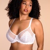 image:imageHSIA Minimizer Bras for Women Full Coverage Underwire Lace Mermaid Scales  Plussize fit unlined underwire support nonstretch lace and mesh backsmoothing band wide straps sizes 3248 CIWhite