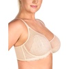image:imageHSIA Minimizer Bras for Women Full Coverage Underwire Lace Mermaid Scales  Plussize fit unlined underwire support nonstretch lace and mesh backsmoothing band wide straps sizes 3248 CILight Beige