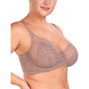 image:imageHSIA Minimizer Bras for Women Full Coverage Underwire Lace Mermaid Scales  Plussize fit unlined underwire support nonstretch lace and mesh backsmoothing band wide straps sizes 3248 CIBrown Purple