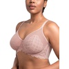 image:imageHSIA Minimizer Bras for Women Full Coverage Underwire Lace Mermaid Scales  Plussize fit unlined underwire support nonstretch lace and mesh backsmoothing band wide straps sizes 3248 CIDark Pink