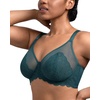 image:imageHSIA Minimizer Bras for Women Full Coverage Underwire Lace Mermaid Scales  Plussize fit unlined underwire support nonstretch lace and mesh backsmoothing band wide straps sizes 3248 CIBalsam Blue