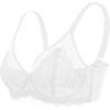 image:imageHSIA Minimizer Bras for Women Full Coverage Underwire Lace Mermaid Scales  Plussize fit unlined underwire support nonstretch lace and mesh backsmoothing band wide straps sizes 3248 CIWhite