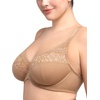 image:imageHSIA Minimizer Bras for Women Full Coverage Underwire Lace Mermaid Scales  Plussize fit unlined underwire support nonstretch lace and mesh backsmoothing band wide straps sizes 3248 CIDark Beige