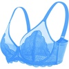 image:imageHSIA Minimizer Bras for Women Full Coverage Underwire Lace Mermaid Scales  Plussize fit unlined underwire support nonstretch lace and mesh backsmoothing band wide straps sizes 3248 CIMarine Blue