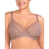 image:imageHSIA Minimizer Bras for Women Full Coverage Underwire Lace Mermaid Scales  Plussize fit unlined underwire support nonstretch lace and mesh backsmoothing band wide straps sizes 3248 CIBrown Purple