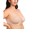 image:imageHSIA Minimizer Bras for Women Full Coverage Underwire Lace Mermaid Scales  Plussize fit unlined underwire support nonstretch lace and mesh backsmoothing band wide straps sizes 3248 CILight Pink