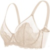 image:imageHSIA Minimizer Bras for Women Full Coverage Underwire Lace Mermaid Scales  Plussize fit unlined underwire support nonstretch lace and mesh backsmoothing band wide straps sizes 3248 CINatural Nude