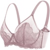 image:imageHSIA Minimizer Bras for Women Full Coverage Underwire Lace Mermaid Scales  Plussize fit unlined underwire support nonstretch lace and mesh backsmoothing band wide straps sizes 3248 CIBrown Purple