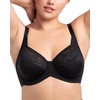 image:imageHSIA Minimizer Bras for Women Full Coverage Underwire Lace Mermaid Scales  Plussize fit unlined underwire support nonstretch lace and mesh backsmoothing band wide straps sizes 3248 CISoft Black