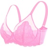 image:imageHSIA Minimizer Bras for Women Full Coverage Underwire Lace Mermaid Scales  Plussize fit unlined underwire support nonstretch lace and mesh backsmoothing band wide straps sizes 3248 CIMedium Pink