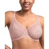 image:imageHSIA Minimizer Bras for Women Full Coverage Underwire Lace Mermaid Scales  Plussize fit unlined underwire support nonstretch lace and mesh backsmoothing band wide straps sizes 3248 CIDark Pink