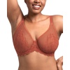 image:imageHSIA Minimizer Bras for Women Full Coverage Underwire Lace Mermaid Scales  Plussize fit unlined underwire support nonstretch lace and mesh backsmoothing band wide straps sizes 3248 CISoft Clay