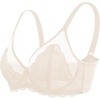 image:imageHSIA Minimizer Bras for Women Full Coverage Underwire Lace Mermaid Scales  Plussize fit unlined underwire support nonstretch lace and mesh backsmoothing band wide straps sizes 3248 CILight Beige