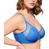 image:imageHSIA Minimizer Bras for Women Full Coverage Underwire Lace Mermaid Scales  Plussize fit unlined underwire support nonstretch lace and mesh backsmoothing band wide straps sizes 3248 CIMarine Blue