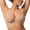 image:imageHSIA Minimizer Bras for Women Full Coverage Underwire Lace Mermaid Scales  Plussize fit unlined underwire support nonstretch lace and mesh backsmoothing band wide straps sizes 3248 CINatural Nude
