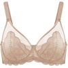 image:imageHSIA Minimizer Bras for Women Full Coverage Underwire Lace Mermaid Scales  Plussize fit unlined underwire support nonstretch lace and mesh backsmoothing band wide straps sizes 3248 CIBeige Brown