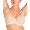 image:imageHSIA Minimizer Bras for Women Full Coverage Underwire Lace Mermaid Scales  Plussize fit unlined underwire support nonstretch lace and mesh backsmoothing band wide straps sizes 3248 CILight Beige