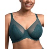 image:imageHSIA Minimizer Bras for Women Full Coverage Underwire Lace Mermaid Scales  Plussize fit unlined underwire support nonstretch lace and mesh backsmoothing band wide straps sizes 3248 CIBalsam Blue