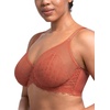 image:imageHSIA Minimizer Bras for Women Full Coverage Underwire Lace Mermaid Scales  Plussize fit unlined underwire support nonstretch lace and mesh backsmoothing band wide straps sizes 3248 CISoft Clay