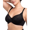 image:imageHSIA Minimizer Bras for Women Full Coverage Underwire Lace Mermaid Scales  Plussize fit unlined underwire support nonstretch lace and mesh backsmoothing band wide straps sizes 3248 CISoft Black