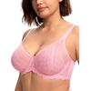 image:imageHSIA Minimizer Bras for Women Full Coverage Underwire Lace Mermaid Scales  Plussize fit unlined underwire support nonstretch lace and mesh backsmoothing band wide straps sizes 3248 CIPure Pink