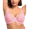 image:imageHSIA Minimizer Bras for Women Full Coverage Underwire Lace Mermaid Scales  Plussize fit unlined underwire support nonstretch lace and mesh backsmoothing band wide straps sizes 3248 CIPure Pink